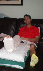 Recovering from surgery for broken tibia, fibula